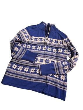 Talbots Blue and White Fair Isle Sweater